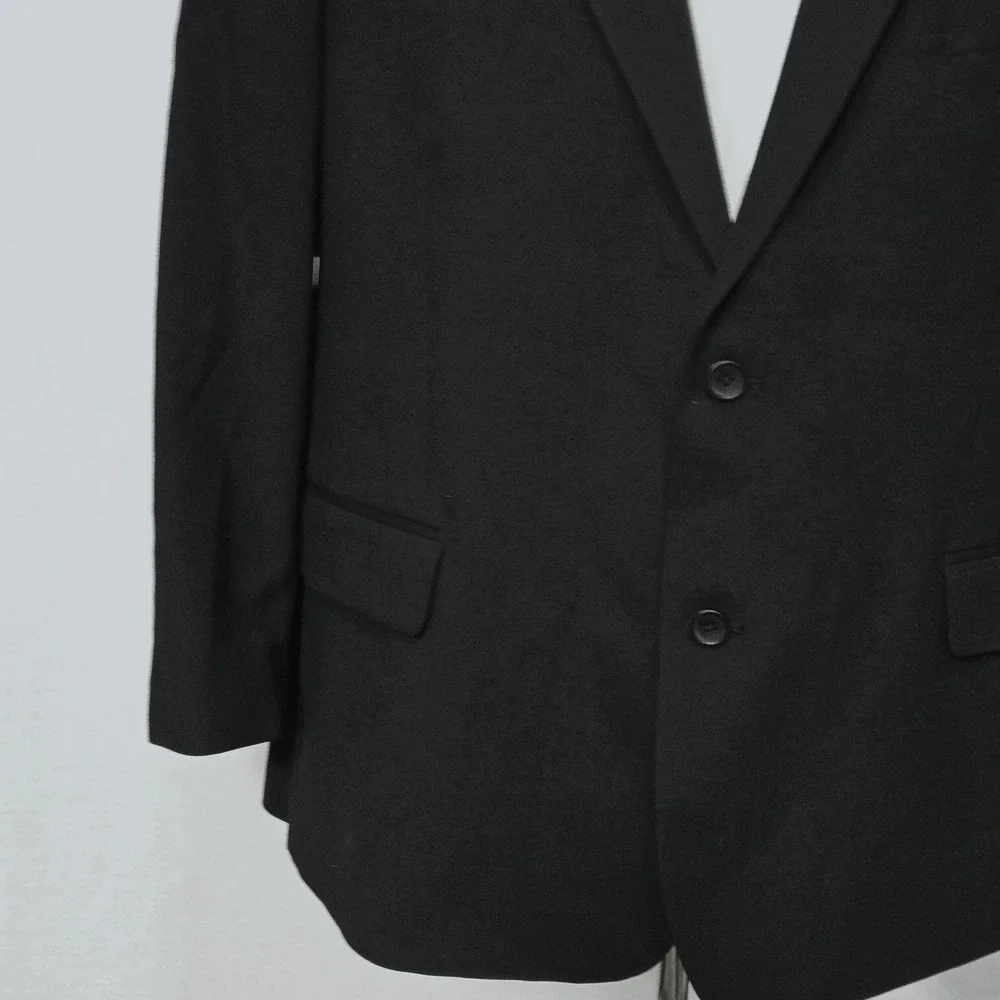 Oak Hill Blazer Mens 52 Black Wool Stretch Two Button Big Tall Suit Jacket